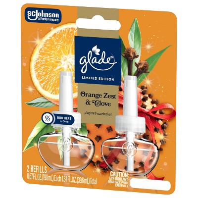Glade Air Freshener Plug Ins Oil Diffuser Refills - Orange Zest & Clove - 2pk