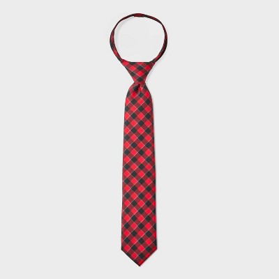Boys' Buffalo Plaid Necktie - Cat & Jack Red M/L