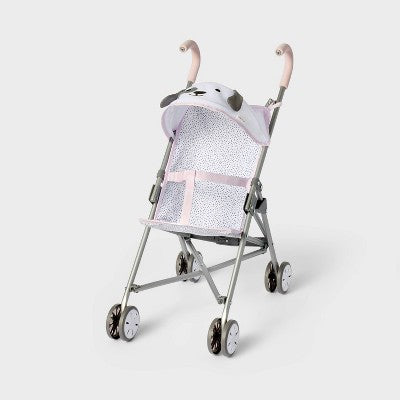 Gray Dot Dog Fold-Up Stroller for 14" - 16" Dolls - Gigglescape: Recycled Materials, Powder-Coated Steel (LOCAL PICKUP ONLY)