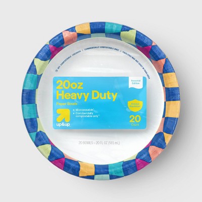 Disposable Bowls - Colorful Checkered - 20oz/20ct - up&up