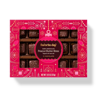 Dark Chocolate Peanut Butter Bites with Sea Salt - 7.87oz - Favorite Day