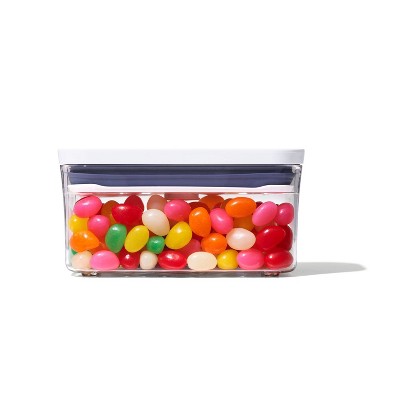 OXO POP 0.6qt Plastic Rectangle Airtight Food Storage Container White: Dishwasher-Safe, Silicone Lid