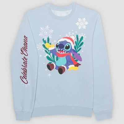 Mens Lilo & Stitch Ohana Fleece Sweatshirt - Blue M