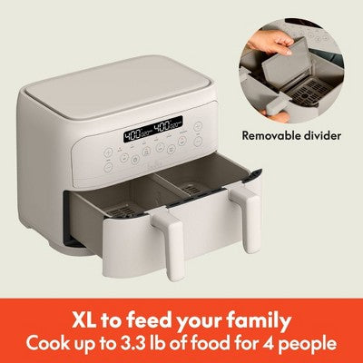 bella 4qt TriZone Air Fryer Oatmilk