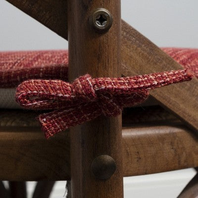 Aria Memory Foam Non-Slip Chair Cushion Pad with Ties, Burgundy, 2 Pack