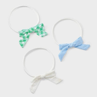 Girls' 'Hearts/Eyelet/Gingham' Bows Headwrap - Cat & Jack: Fashion Hair Styling, Recycled Polyester, All Ages