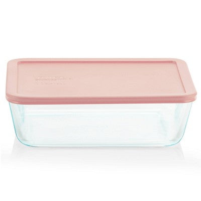 Pyrex 11c Rectangular Glass Food Storage Rosewater