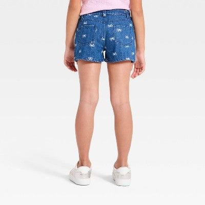 Girls' My Melody and Kuromi Bow Denim Shorts - Blue XS