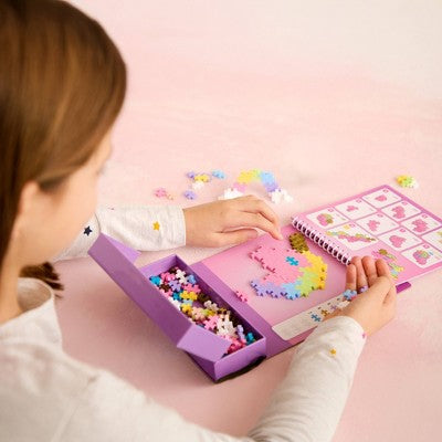 Plus-Plus Puzzle by Number Activity Pad - Fairytale: Educational Toy for Fine Motor Skills, Polyethylene Set