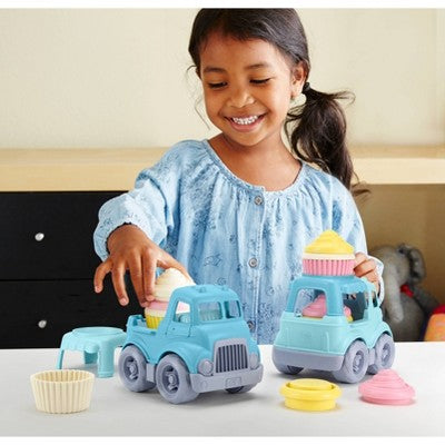 Green Toys Cupcake Trucks: Recycled Plastic Toy Set, Includes 16 Pieces