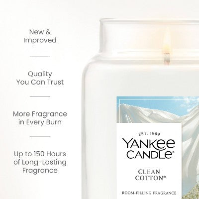 Original Large Clean Cotton Jar Candle 22oz - Yankee Candle