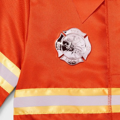 Pretend Play Fire Fighter Costume with Jacket & Hat 2T-4T - Gigglescape