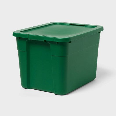 20gal Latching Christmas Storage Tote with Lid Green - Brightroom (LOCAL PICKUP ONLY)