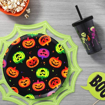 10" Halloween Melamine Pumpkins Dinner Plate - Hyde and EEK! Boutique: Dishwasher-Safe, Kids Dining Plate