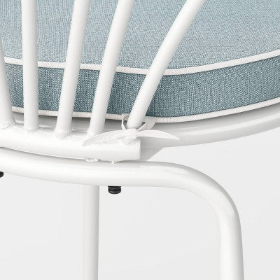 2pk Metal Stackable Shell Outdoor Patio Dining Chairs White - Threshold designed with Studio McGee (LOCAL PICKUP ONLY)
