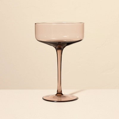 9.8oz Tinted Glass Coupe Drinkware Light Brown - Hearth & Hand with Magnolia