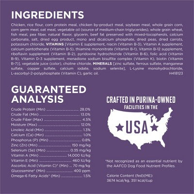 Purina ONE SmartBlend Vibrant Maturity Natural Chicken Flavor Dry Dog Food for 7+ Senior Dogs - 8lbs