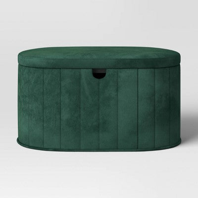 32" Folding Double Storage Bench Green - Room Essentials (LOCAL PICKUP ONLY)