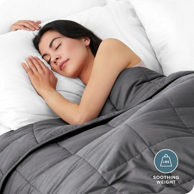 30 lb 80" x 87" Weighted Blanket Cotton Grey by Bare Home (LOCAL PICKUP ONLY)