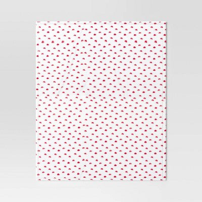 Recycled Poly Printed Lips Plush Throw Ivory/Red - Room Essentials