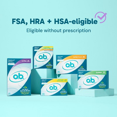 o.b. Original Tampons - Applicator-Free - Unscented - Super Plus - 40ct