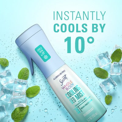 Secret Whole Body Cooling Aluminum-Free Deodorant Mist - Invigorating Mint - 5.2 oz: Whole Body, Normal Skin