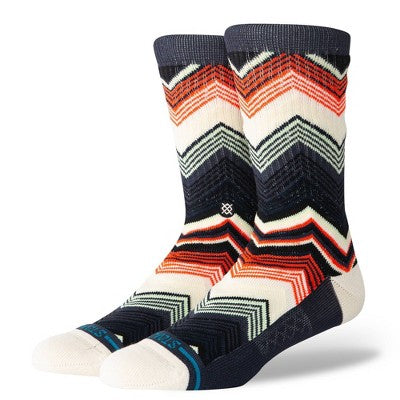 STANCE Men's Floral Print Wavy Screen Crew Socks - Gray/Black/White/Red 6-12