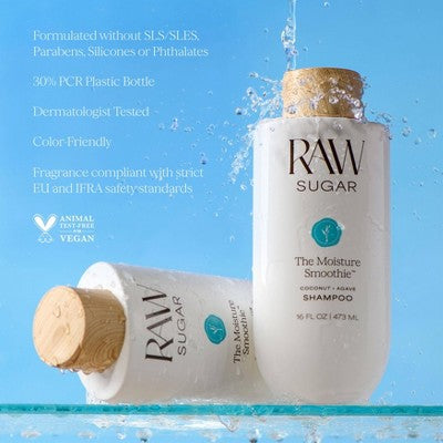 Raw Sugar The Moisture Smoothie Conditioner - Coconut + Agave - 16 fl oz: For All Hair Types, Vegan, Daily Use