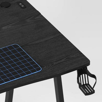Gaming Desk with LED Lights and Headphone Holder Black - Room Essentials (LOCAL PICKUP ONLY)