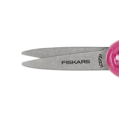 Fiskars 5" Sparkle SoftGrip Point Kids' Scissors Pink: Child Art & Stationery Tool, Metal & Plastic, Lifetime Warranty