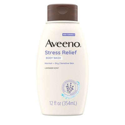 Aveeno Stress Relief Body Wash - Lavender - 12oz