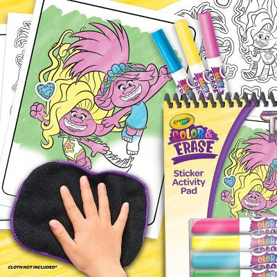 Crayola Trolls Color & Erase Reusable Sticker Activity Pad