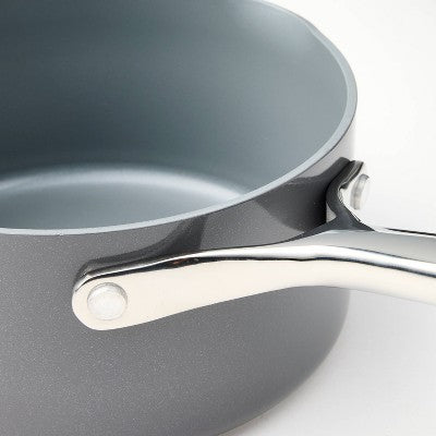 1.5qt Nonstick Ceramic Coated Aluminum Sauce Pan Dark Gray - Figmint
