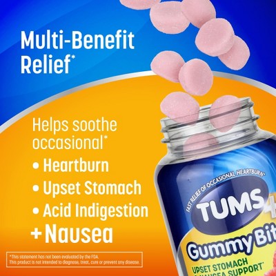 Tums + Upset Stomach & Nausea Support Gummy Bites - Ginger Berry - 45ct