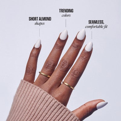 KISS Nails Salon Press-On Fake Nails - Short Almond - In The Air - 25ct