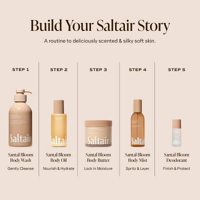 Saltair Nourishing Body Oil for Dewy and Glowing Skin - Salt Water Vanilla - 4 fl oz: Glass Bottle, Normal to Dry Skin