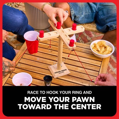 What Do You Meme? Buzzed 4-Way Hook & Ring Toss Game - Wooden Party Game for Adults