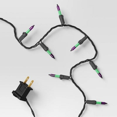 100ct LED Halloween Indoor Outdoor Double Filament String Lights Purple/Green/Black - Hyde and EEK! Boutique