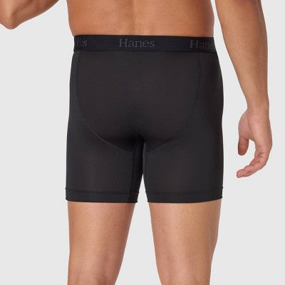 Hanes Originals Premium Men's Super Stretch Boxer Briefs 3pk - Gray/Red/Black M: Tagless, Moisture Wicking, Quick Dry