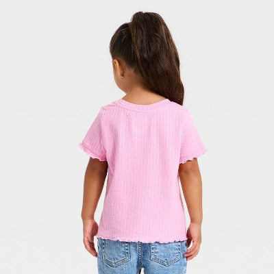 Toddler Girls' Pointelle T-Shirt - Cat & Jack Pink 4T