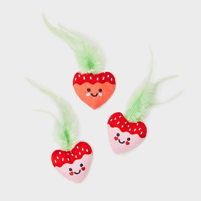 Strawberries Cat Toy - Boots & Barkley 3ct
