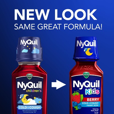 NyQuil Kids' Syrup - Dextromethorphan - Berry - 8 fl oz: Cold & Cough Treatment, Package Quantity: 1