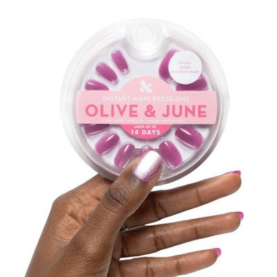 Olive & June Press-On Fake Nails - S Round - Pink Dream Velvet - 42ct