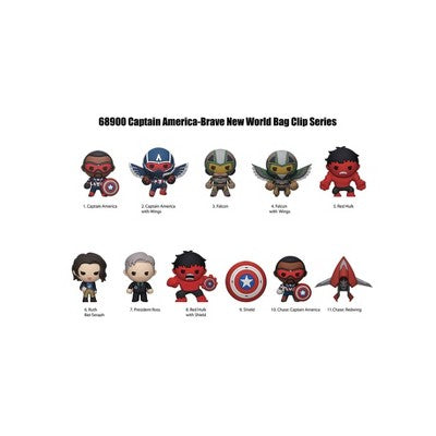 Captain America Brave New World Surprise Collectible Figural Bag Clip