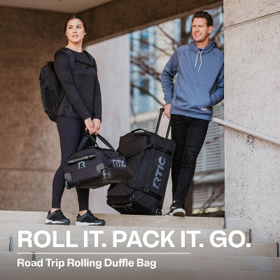 45L RTIC Outdoors Road Trip Structured Collapsible Duffle Bag Rolling Medium - Black