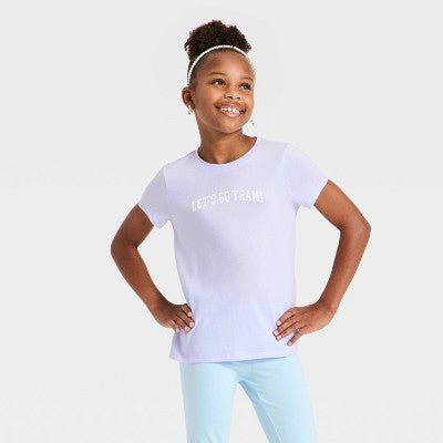 Girls' Short Sleeve 'Go Team' Graphic T-Shirt - XXL Plus