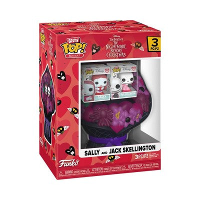 FUNKO Bitty Pop! Bouquet Disney Tim Burton's The Nightmare Before Christmas Sally and Jack Skellington 3pc Vinyl Figures