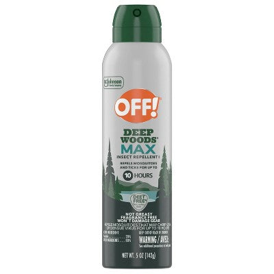 OFF! Deep Woods Max Mosquito Repellent & Tick Spray, Up to 10 Hrs of Protection & Gear Safe with Picaridin - 5oz