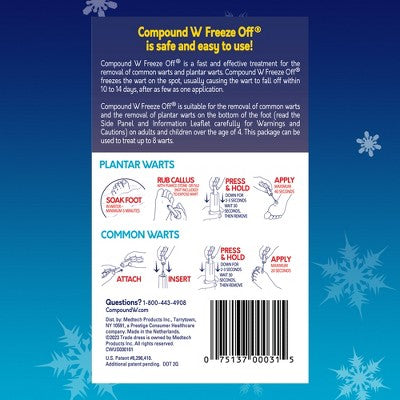 Compound W Freeze Off with Cushion Discs - Wart Remover Treatment - 8 Applications + 12 Discs
