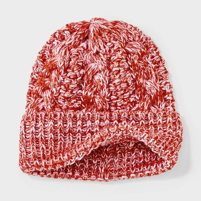 Men's Cable Beanies - Goodfellow & Co Red/White One Size Fits Most